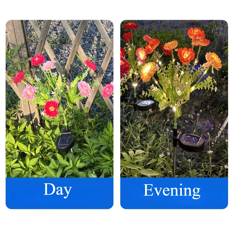 Solar Carnations Flower Lights Snow Lotus Outdoor Decoration Courtyard Garden Villa Atmosphere Lawn Ground Lights