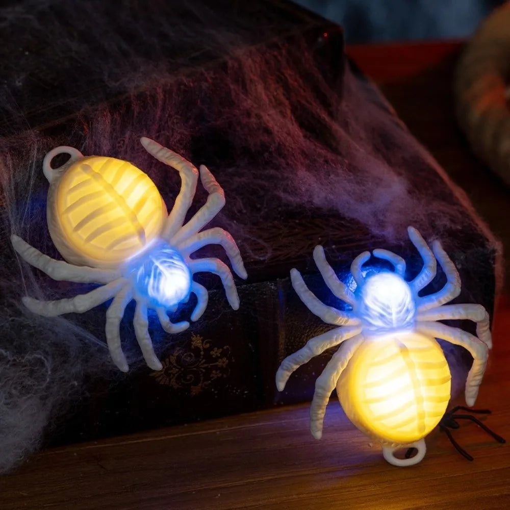 Waterproof Halloween Glowing Spiders Light Realistic Decorative Illuminated Spiders Light Scary LED Spiders Light Haunted House