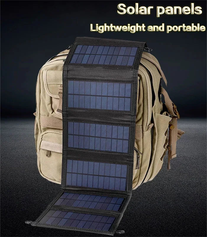 1000W Foldable Solar Panel USB Type C Mobile Phone Charging Waterproof Outdoor PC Hiking Camping Portable Battery Bank Charging