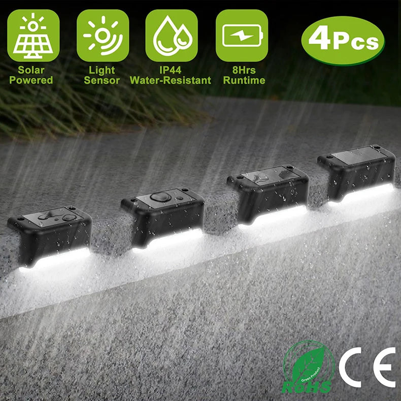 Solar Pathway Light,Outdoor Step Light,Garden Fence Light,Yard Decor,Stair Railing Lamp,Waterproof Solar LED,Patio,Hedge,Walkway