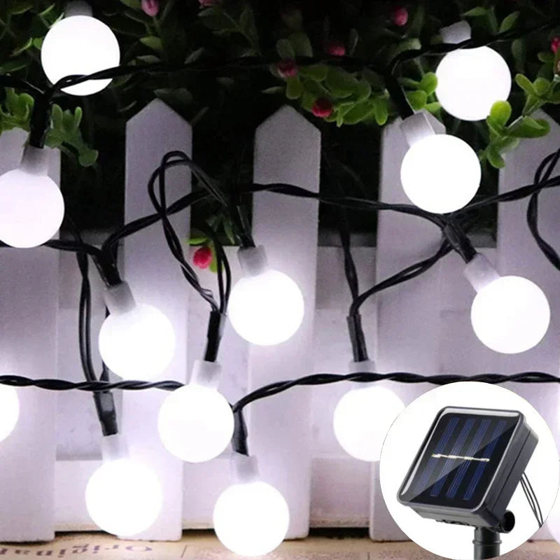 Solar Ball String Lights 8 Modes Lighting for Outdoor Garden House Fence Balcony Tree Party Street Wedding Party Decoration