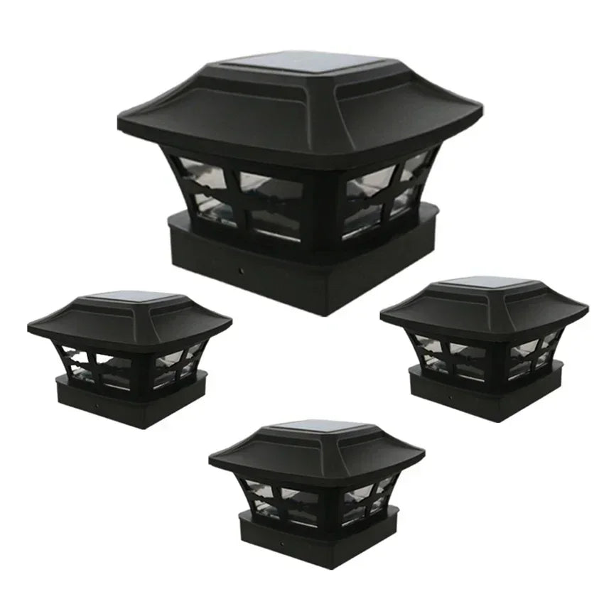 Solar Outdoor Post Cap Lights - 10x10- Bright LED Light for Fence Deck Garden or Patio Posts, White & Warm Light, 3-Gear Modes
