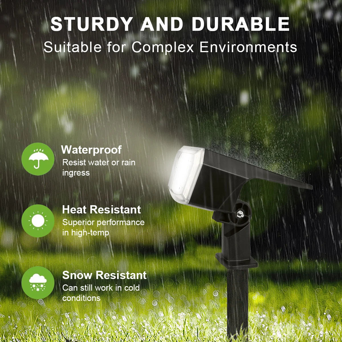 Built-in Large Capacity Battery 1200mAh LED Solar Floodlight Waterproof Spotlight Lamp Long Working Time For Garden Lawn Pathway