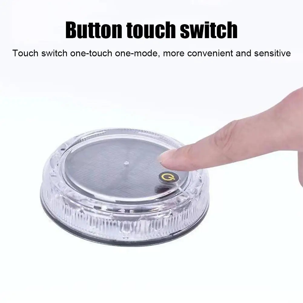 Car Solar Warning Light Multi Mode Touch Control Sensitive Flashing Lights Magnetic Light Sensing Car Accessories For Trucks SUV