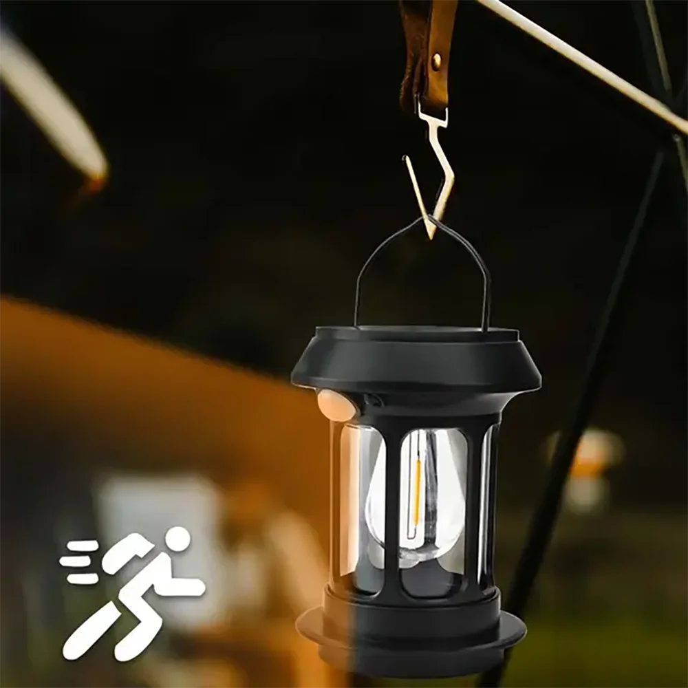 Solar Camping Lighting LED Light Portable Retro Camping Lantern Waterproof Outdoor Garden Lawn Path Lighting Decorative Light