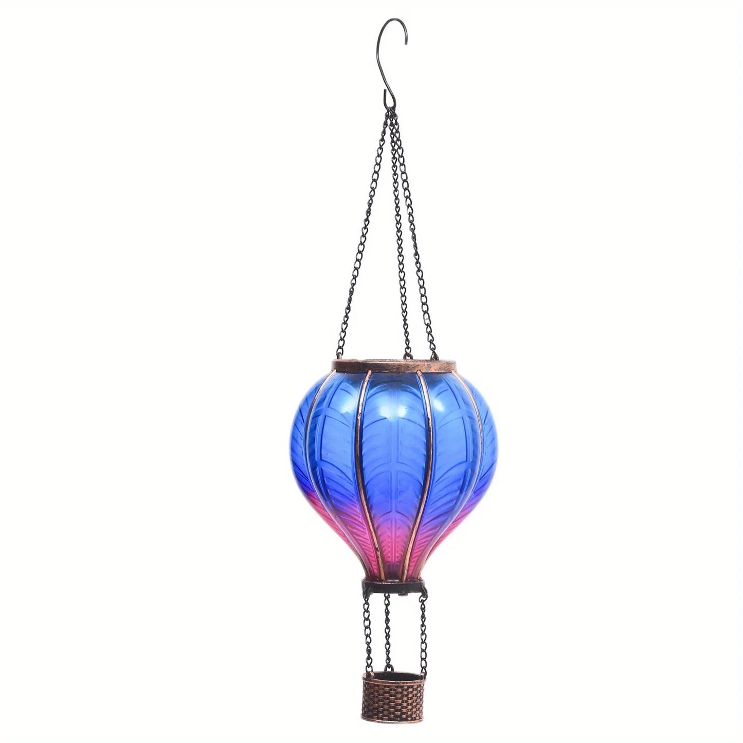 Solar Gradient Heat Balloon Hanging Light Waterproof Outdoor Garden Decor Flickering Flame Solar Lights for Lawn Porch Tree Yard