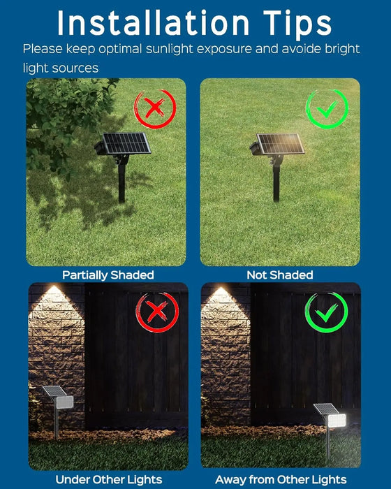 84-LED Solar Spotlight 5 Lighting Modes 360° Adjustable IP65 Waterproof Super Bright Night Solar Spotlight Suitable for patio