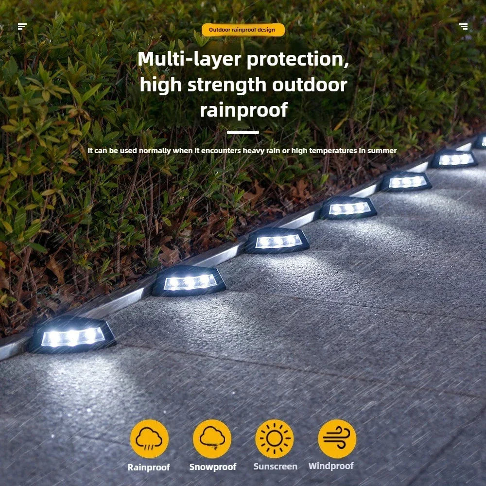 Outdoor Solar Step Lamp LED Decorative Lighting for Home Garden Staircase Patio Walkway Steps - Energy Efficient Garden Lights