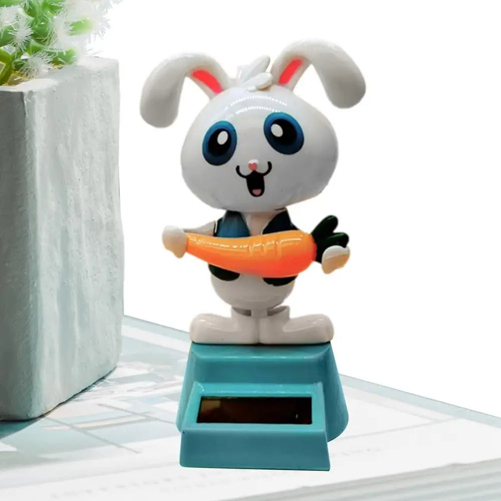 Solar Dancing toy Car Decoration Solar Energy Decoration Shaking Head Doll Cartoon rabbit Shape Decoration Home Ornaments