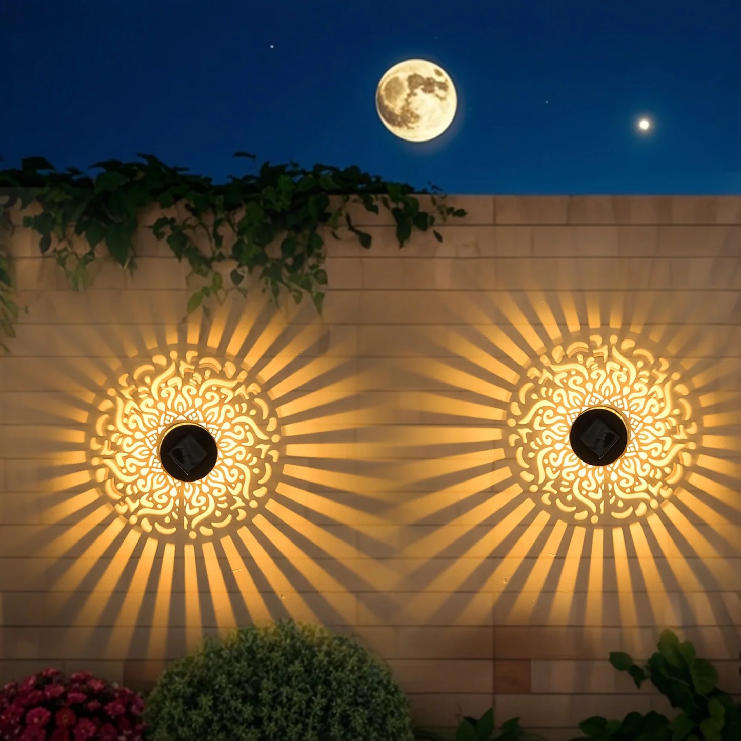 1/2pcs Solar Fence Lights with Cut-Out Design for Outdoor Wall Lighting, LED Solar Lights for Garden Patio and Step Illumination