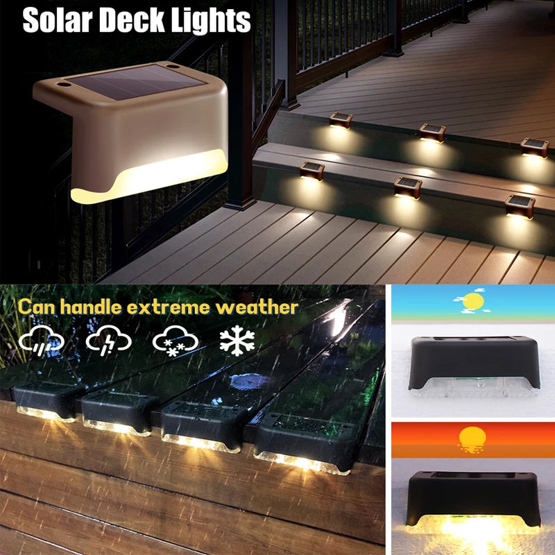 LED Solar Step Lamp Outdoor Path Stair Light Garden LED Lights Waterproof Balcony Light solar lights for garden Step Patio Fence