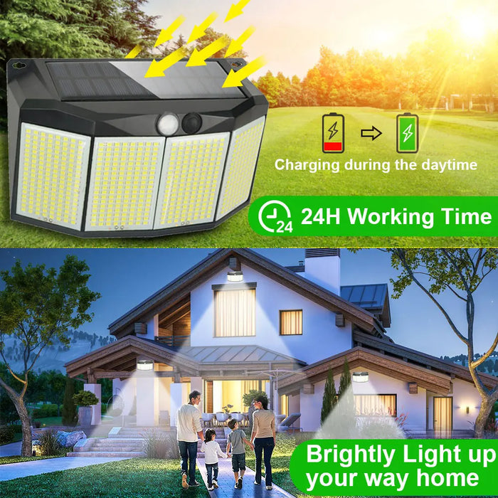 3 Modes Split Solar Lights Outdoor Waterproof with Motion Sensor Floodlight Remote Control for Patio Garage Backyard Wall Lamps