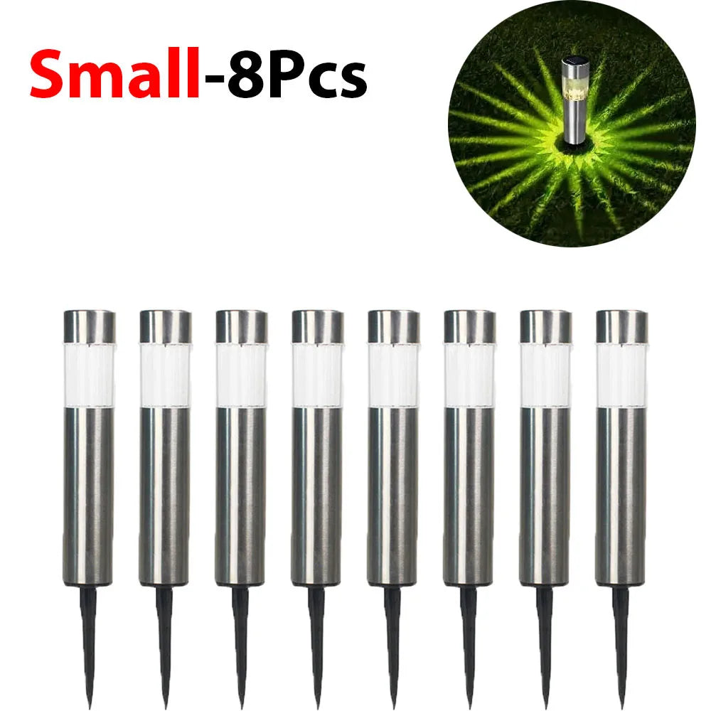 1/2/4/6/8 Pack Solar Garden Pathway Lights Outdoor Waterproof LED Lighting Ground Plug Bollard Light for Patio Garden Lawn Yard