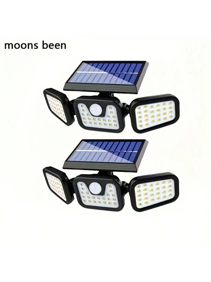 Upgraded Solar Security Lights Outdoor-270°Smart Human Detection&3-Way Adjustable Head IP65 Waterproof Motion Sensor Wall Floodl