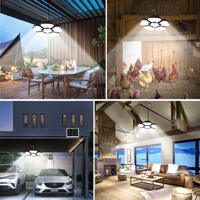 Solar Shed Light Indoor Outdoor Garage Balcony Motion Sensor Pandent Lights 156LEDS Waterproof Courtyard Security hanging Lamp