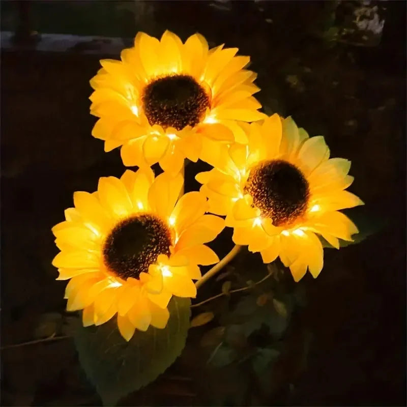 Solar Sunflower Lawn Light Outdoor Garden Decorative LED Lights Landscape Porch Summer Decoration Light Sensor Auto Brightness