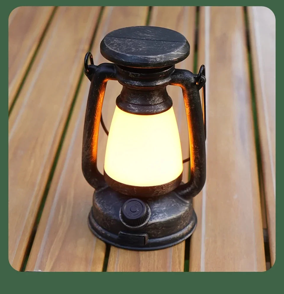 USB Rechargeable/Solar Charging Camping Light Portable Camping Lanterns 3 Lighting Modes Dimming Outdoor Hanging Tent Light
