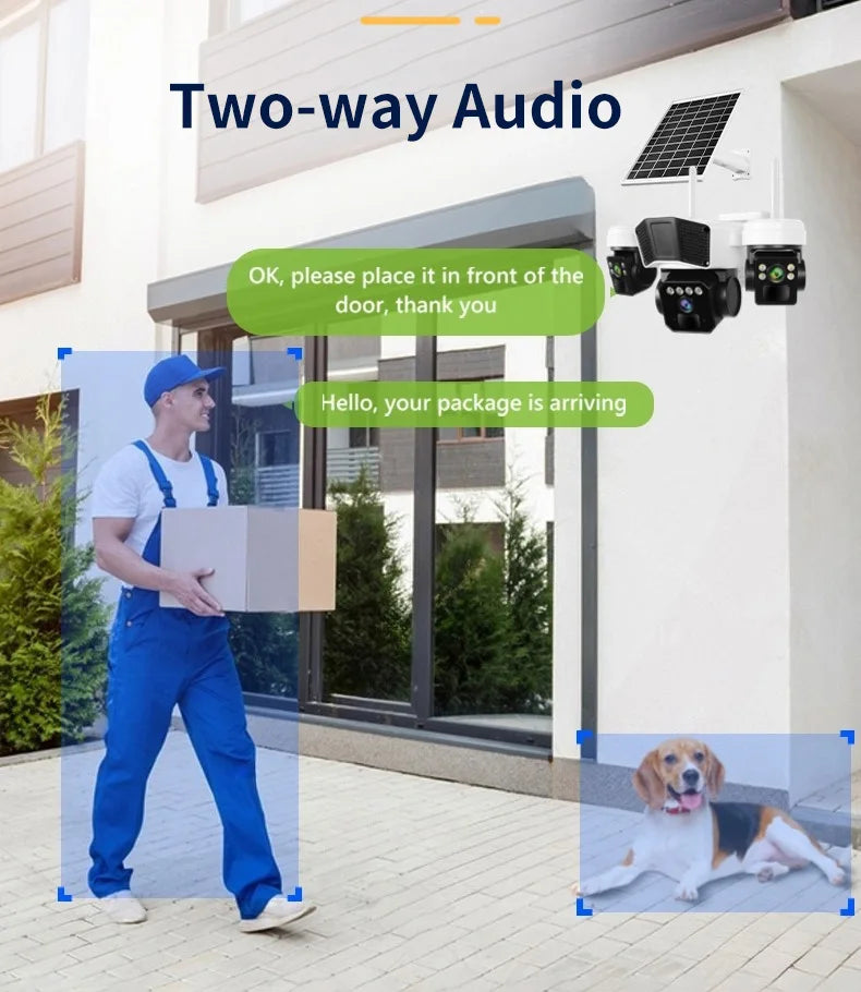 12MP Solar Powered Wireless Surveillance IP 4G Sim Card Camera O-KAM Pro 6K 3 lens Security Outdoor Solar Waterproof CCTV Camera