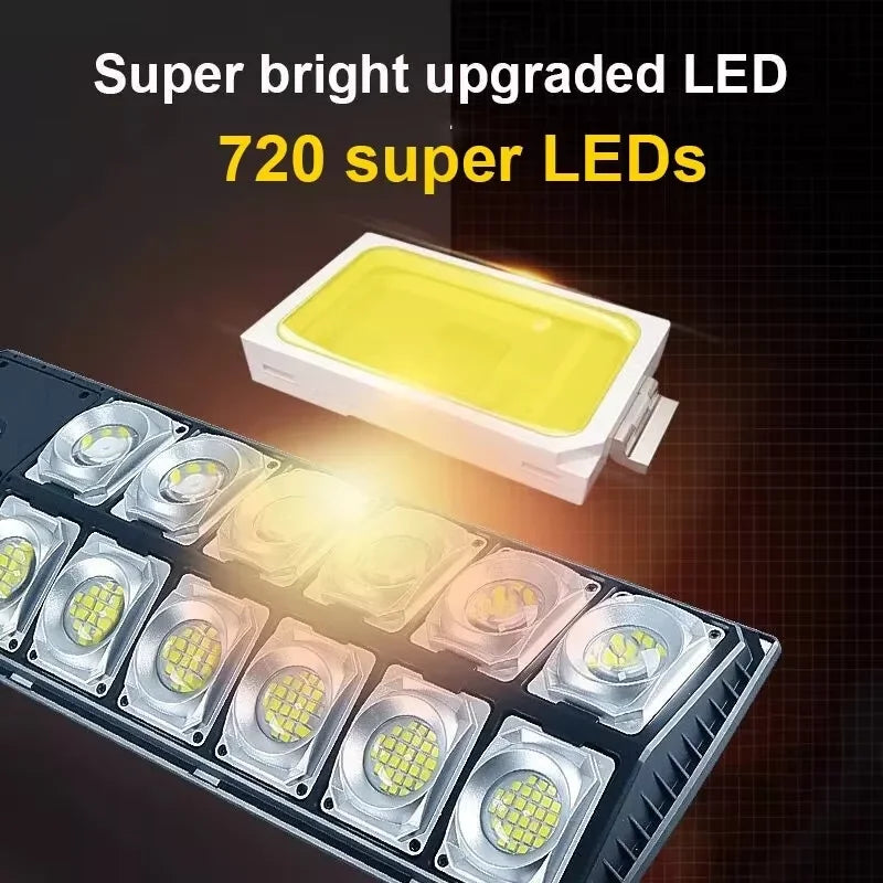 Powerful Solar Lights Outdoor Super Bright Solar Street Light 720 LED Solar Wall Lamp Solar Spotlight for Garage Garden Yard
