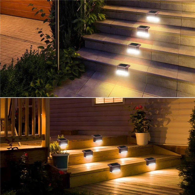 1~20PCS Solar Deck Light Outdoor IP65 Waterproof Solar Power Garden Lamps for Railing Stairs Step Fence Yard Patio Pathway