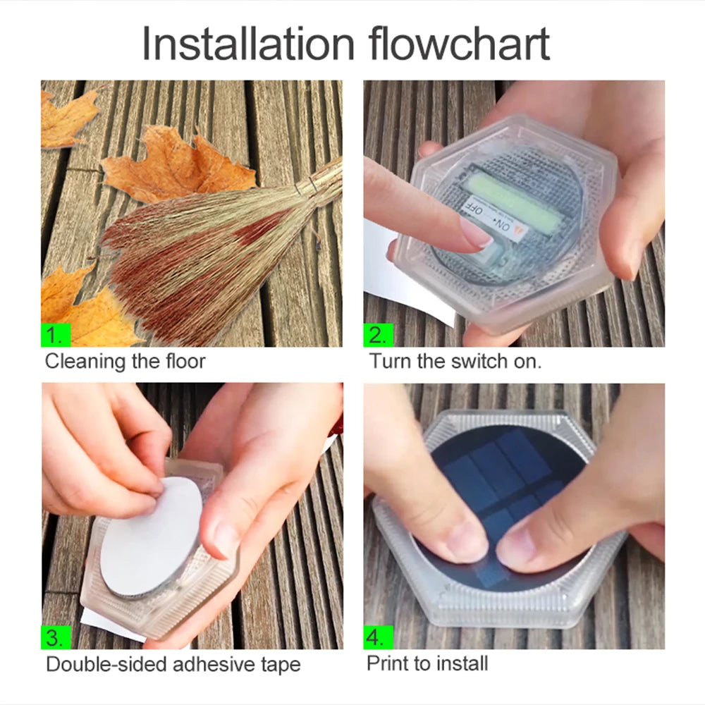 Solar Deck Lights Auto On/Off Dock Post Lights Driveway Fence Stairs Yard Patio Pathway Porch - Solar Powered Step Lights Blue