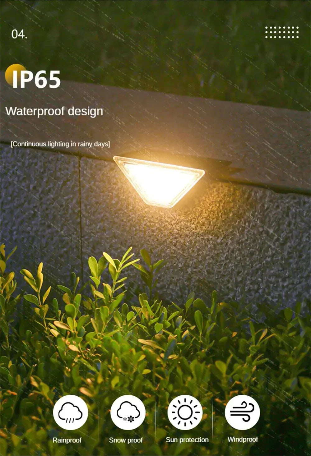 Solar Stair Lights Solar Step Light Outdoor Anti-theft Waterproof IP67 Decor for Garden Stair Deck Front Porch and Patio