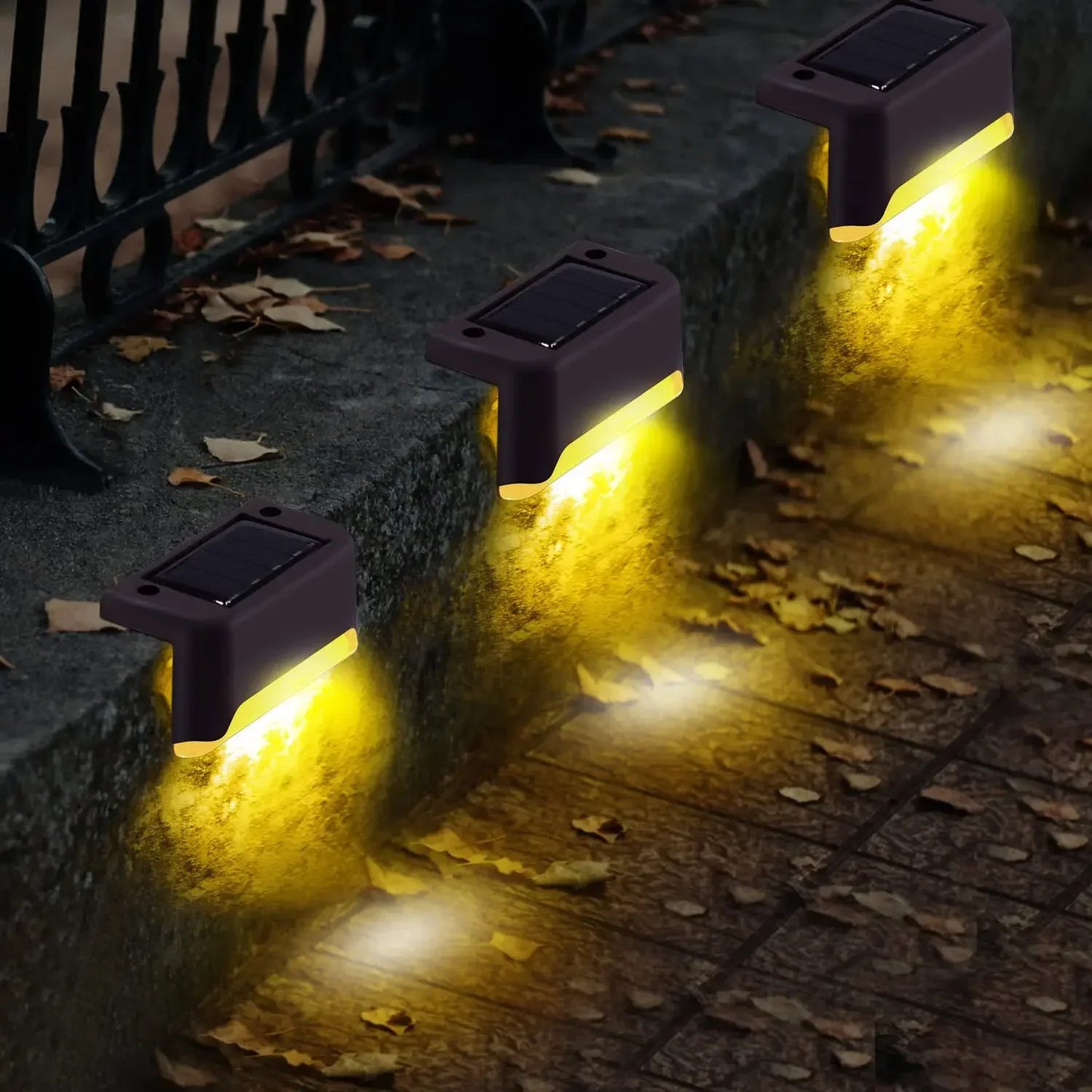 1~24PCs Solar Deck Lights Outdoor Waterproof LED Garden Step Light Stair Decorative Fence Lighting Patio Stairs Railing Pathway
