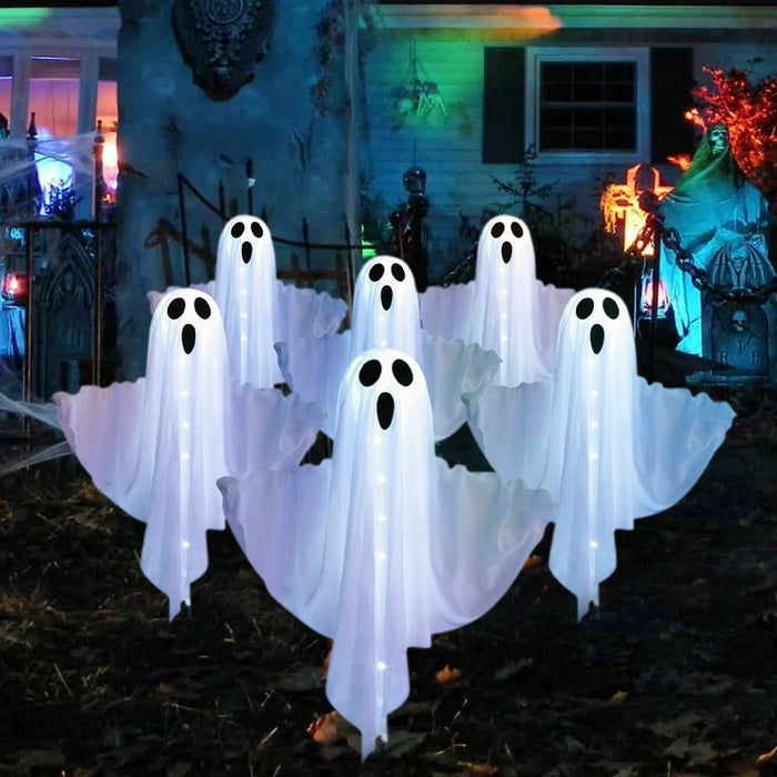 6pcs Halloween Solar Lights Outdoor Decoration, Floating Scary Decoration, Waterproof Solar Halloween Outdoor Lights, Party Gift
