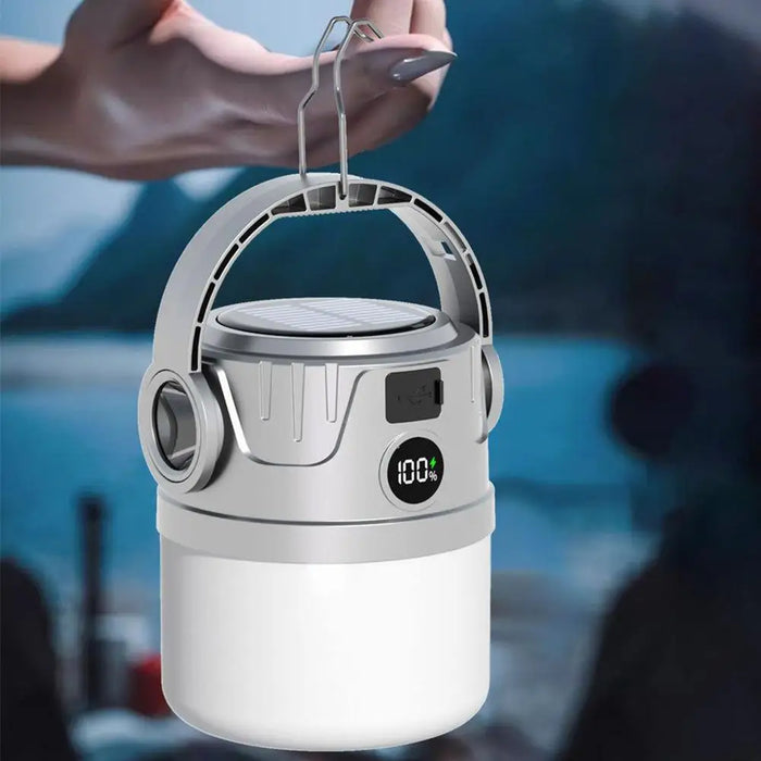 Camping Solar Lights Outdoor Tent Light Foldable Picnic Lantern 4 Speed Adjustable Lamp Flashlight Rechargeable LED Camp Lantern