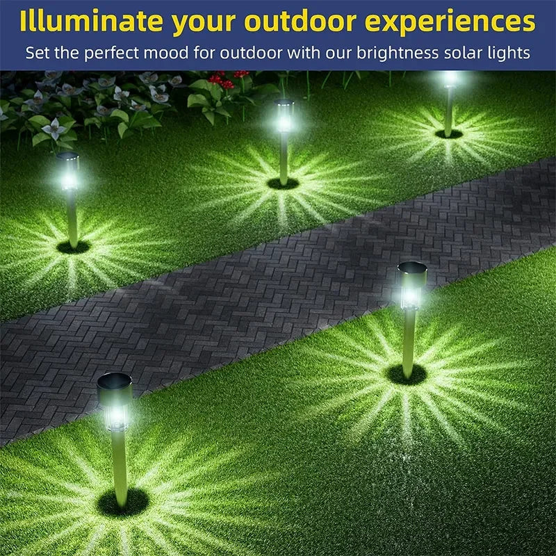 10Pack Solar Outdoor Lights Garden Lantern Solar Powered Lamp Waterproof Landscape Lighting Pathway Yard Lawn Garden Decoration