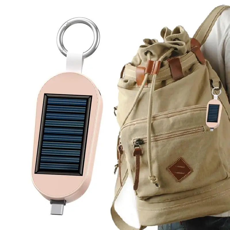 3000mAh Portable Solar Power Bank Charger Solar Keychain Mini TYPE C Power Bank With Wireless Watch Fast Charging Power Bank