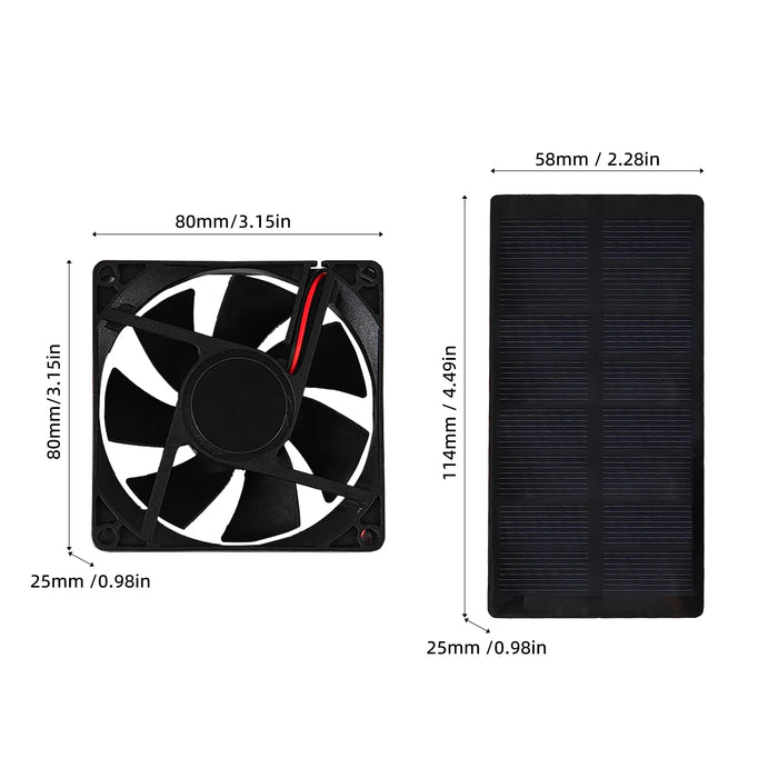 Solar Powered Fan for Outdoor Campin Small Solar Fan with Solar Panel Fan Kit 3000 RPM IP65 Waterproof - Versatile for Homes RVs