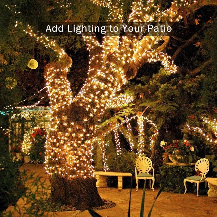 Led Solar String Lights Outdoor Solar Christmas Lights 8 Modes Twinkle Fairy Lights for Xmas Tree Garden Wedding Decoration
