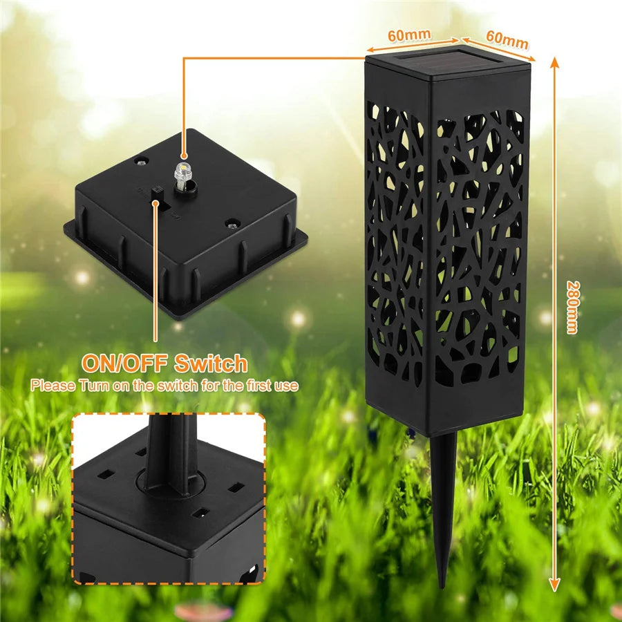 New 2/4/6pcs Solar Garden Light Waterproof Hollowing Out Patio Pathway Lawn Landscape Lamps Home Decoration Outdoor Solar Lights
