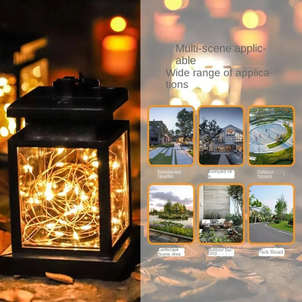Waterproof Solar Hanging Lantern Luminous Atmosphere Simulated Candle Lanterns Hanging Night Lights Led Wind Lights