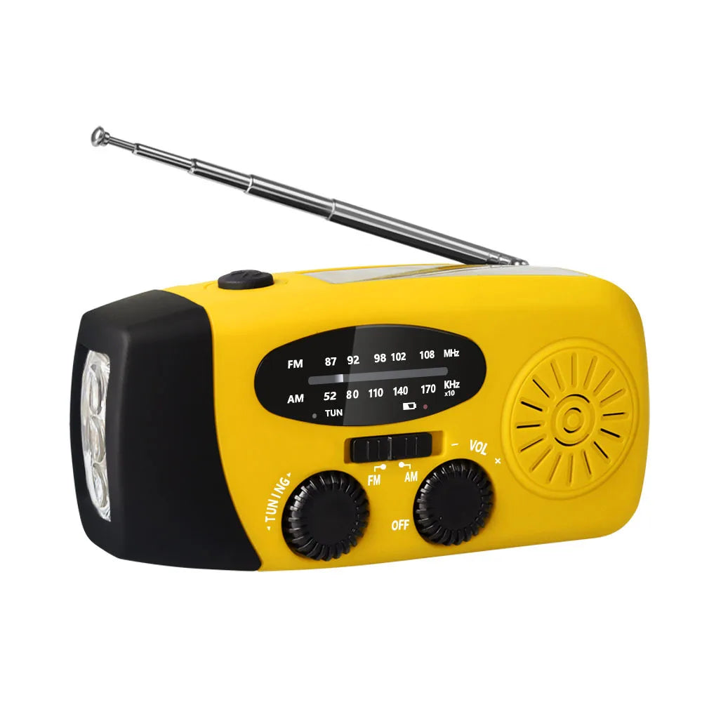 AM/FM/NOAA Emergency Weather Radio Hand Crank Solar Weather Radio Portable Power Bank with Solar Charging Battery