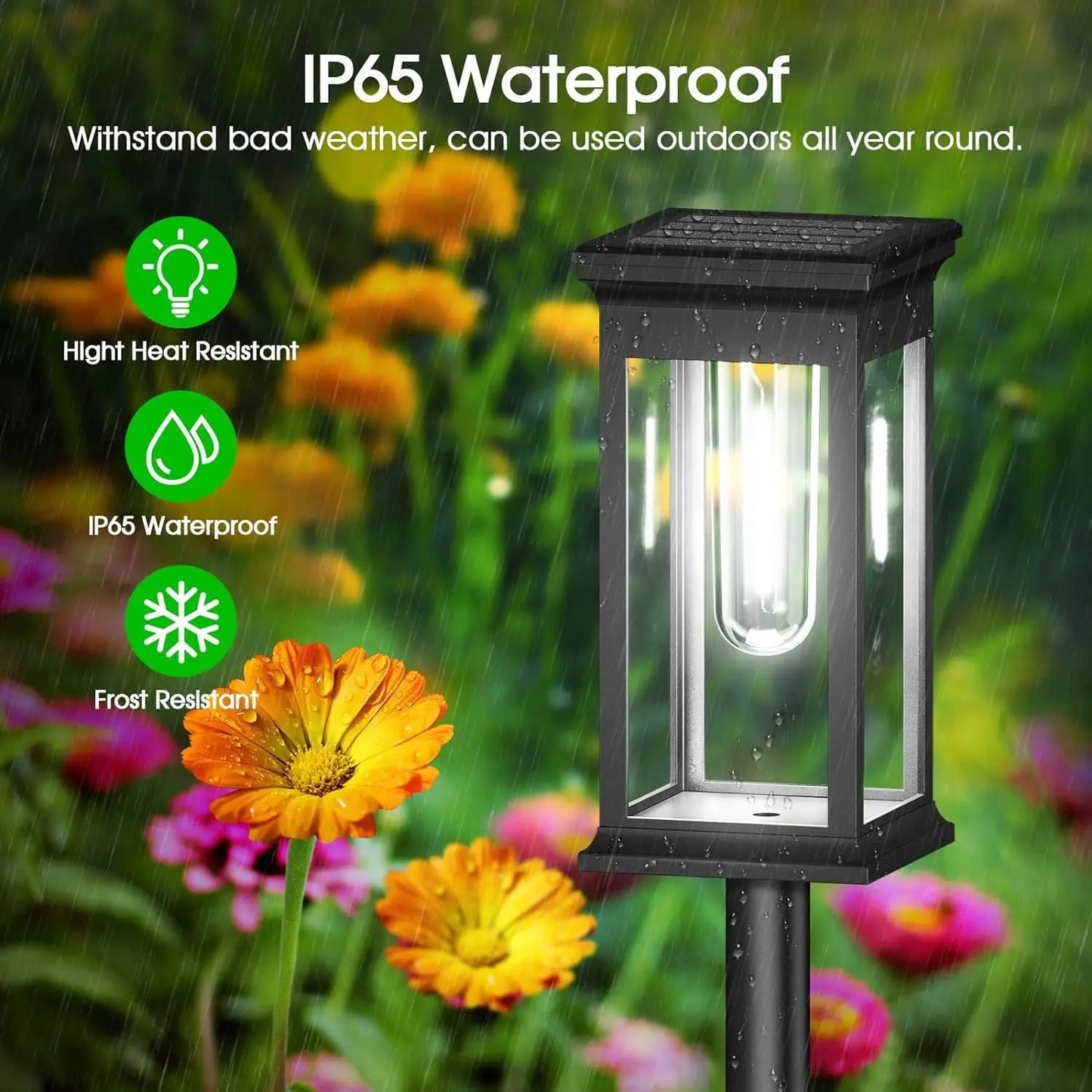 Solar Landscape Pathway Lights Outdoor Waterproof LED Lamps for Yard Garden Driveway Walkway Energy Efficient Night Lighting