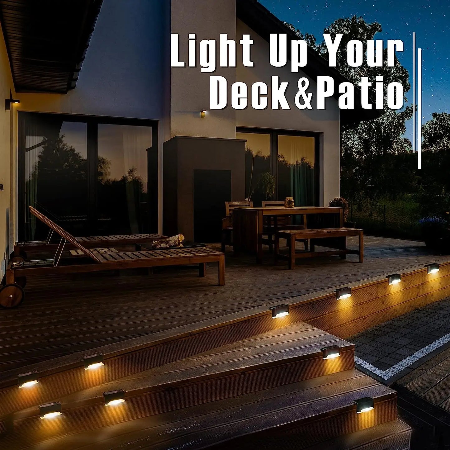 16 Packs of Solar Deck Lights for Outdoor, Solar Step Lights, Waterproof, Led Solar Lights for Outdoor Deckers, Stairs, Fences, Courtyard Flower Beds and Terraces