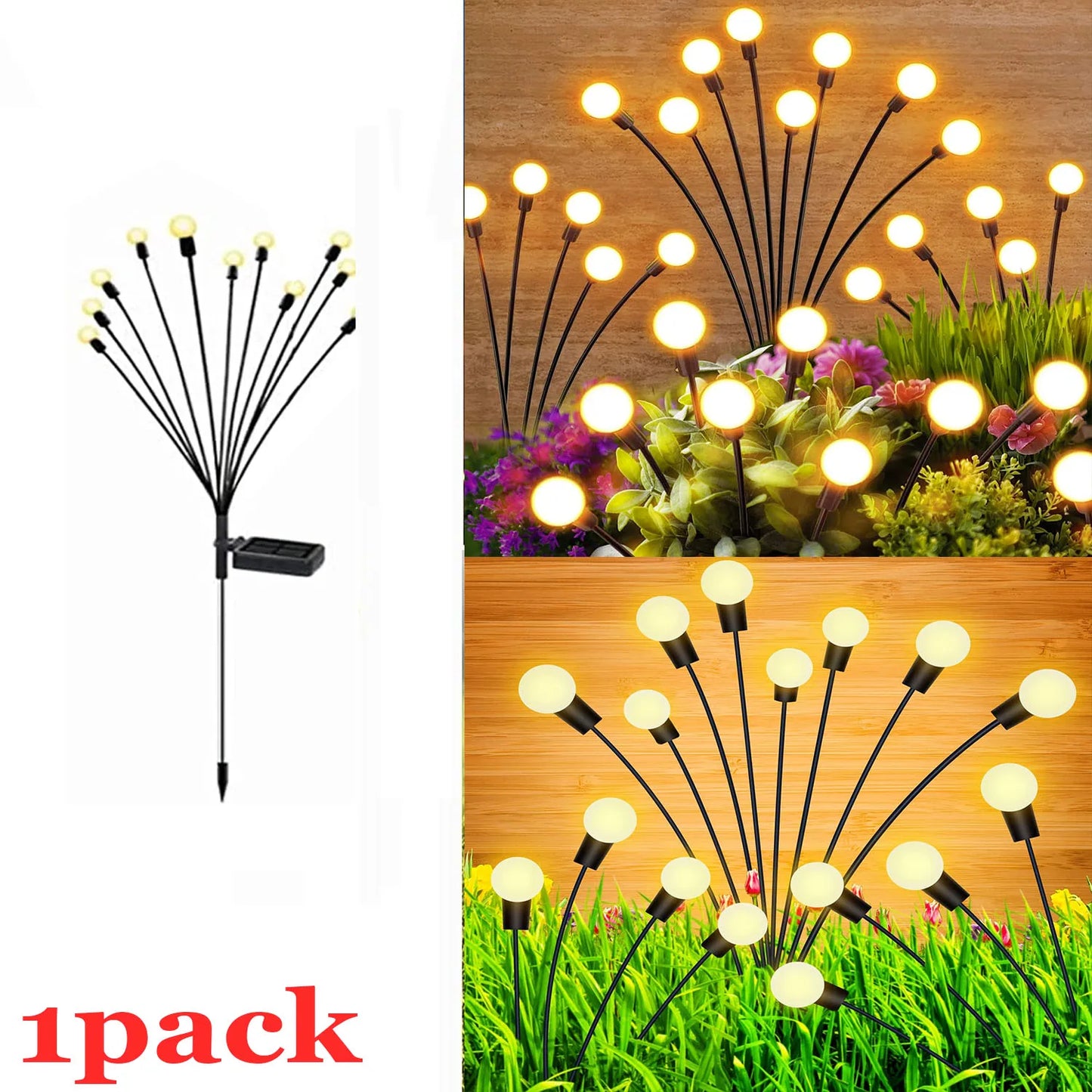 Solar Garden Lights Solar Swaying Light Sway by Wind Outdoor Lights Solar Garden Decorative Lights Yard Patio Pathway Decoration
