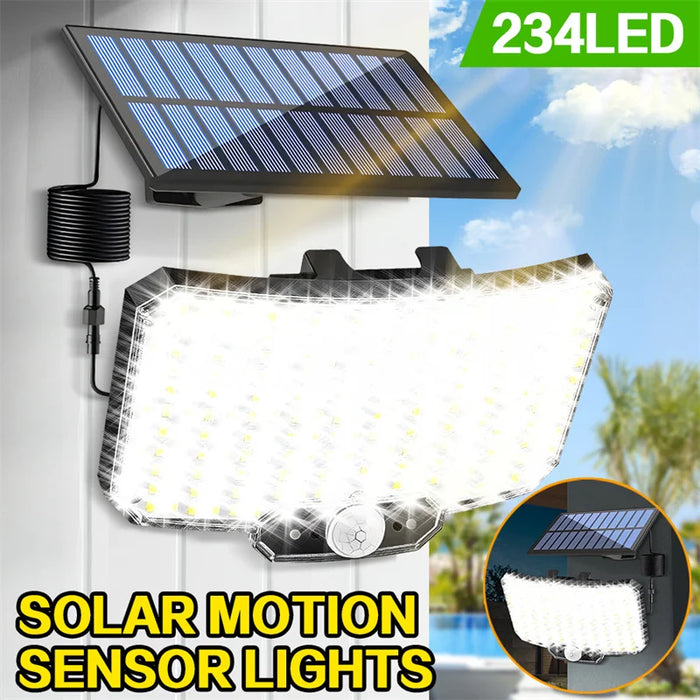 Solar Lights for Outside, Solar Light Outdoor with Motion Sensor Waterproof Wall Lamp for Yard Garage Solar Flood Security Light