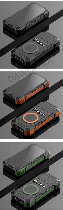 Solar panels Power bank Wireless charging solar phone charger 68000mAh with outdoor lighting Phone Charger 15W Wireless charging