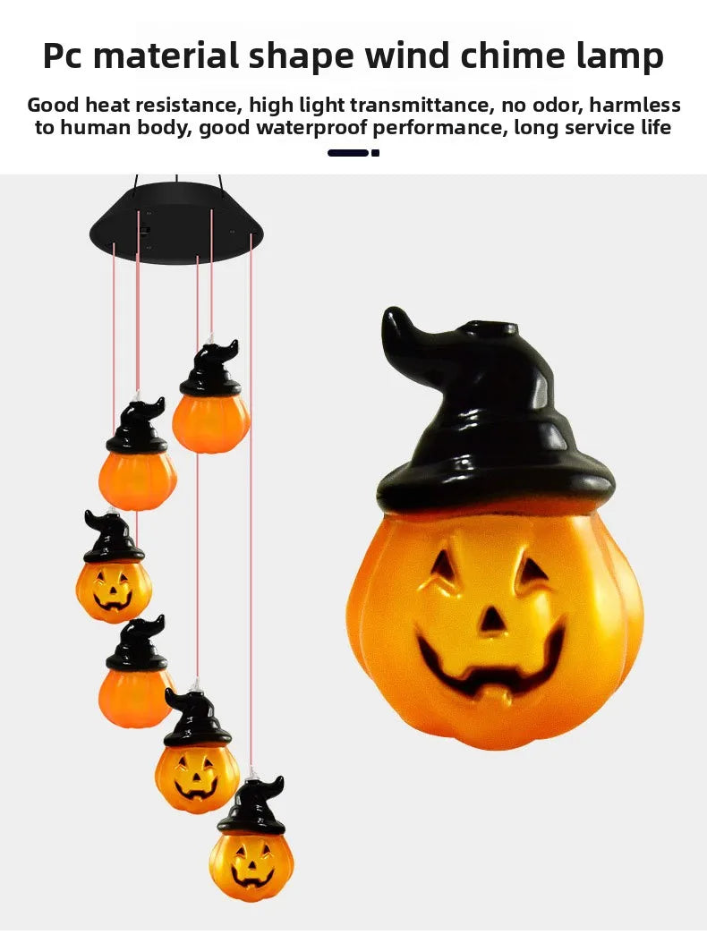 Solar Halloween String Lights Skull Ghost Pumpkin Heads Horror Outdoor Decor for Garden Yard Patio Haunted House Display