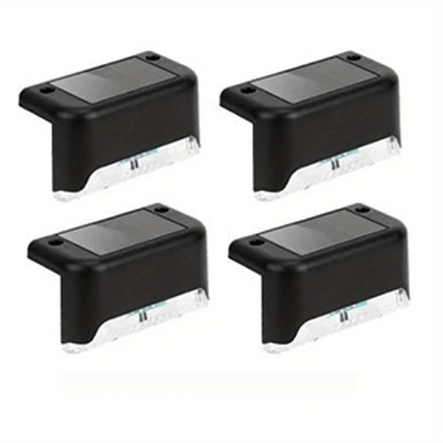 Outdoor Solar Deck Lights, Pack of 4, Decorative Outdoor Lights, Solar Garden Lights, Outdoor Fence Lights, Solar Step Lights,