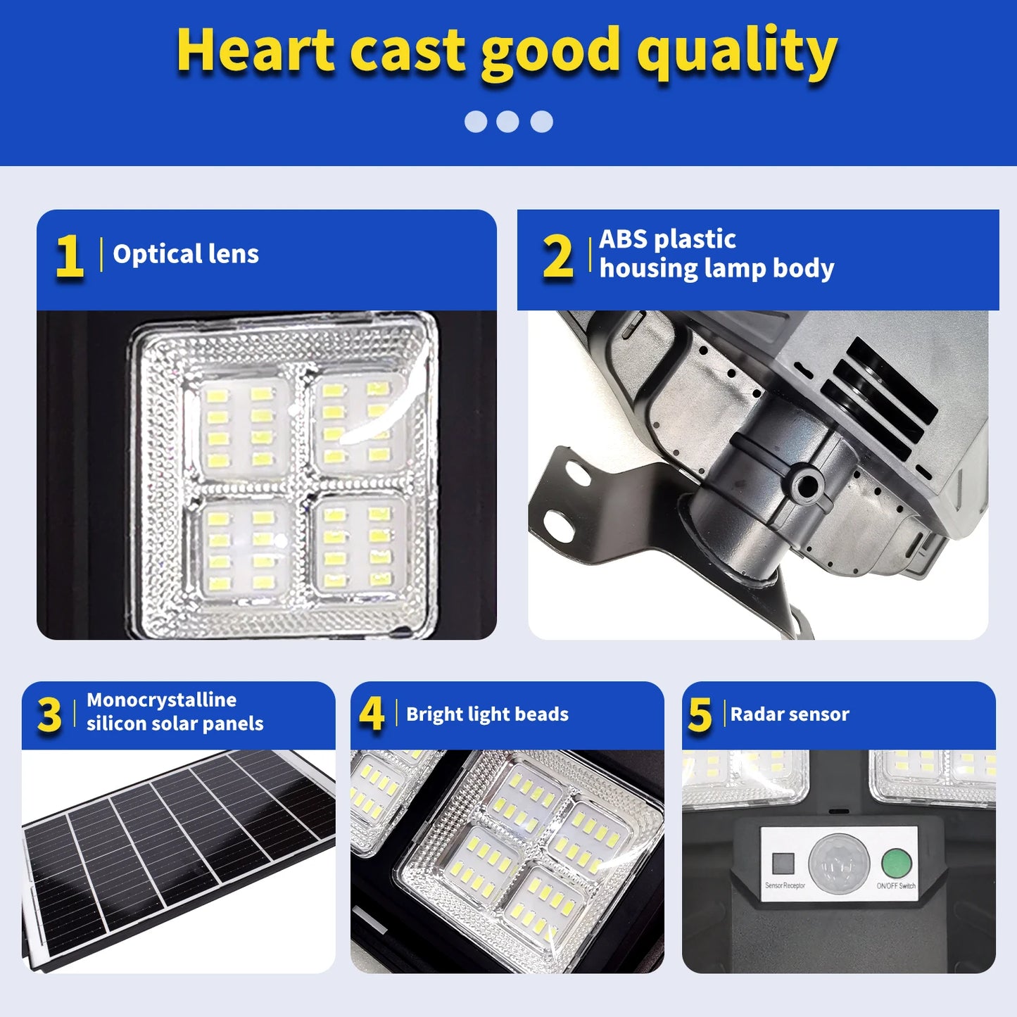 2025 New Solar Street Light 300W Waterproof IP65 Outdoor Motion Sensor LED Lamp with Remote Control for Garden Yard Pathway