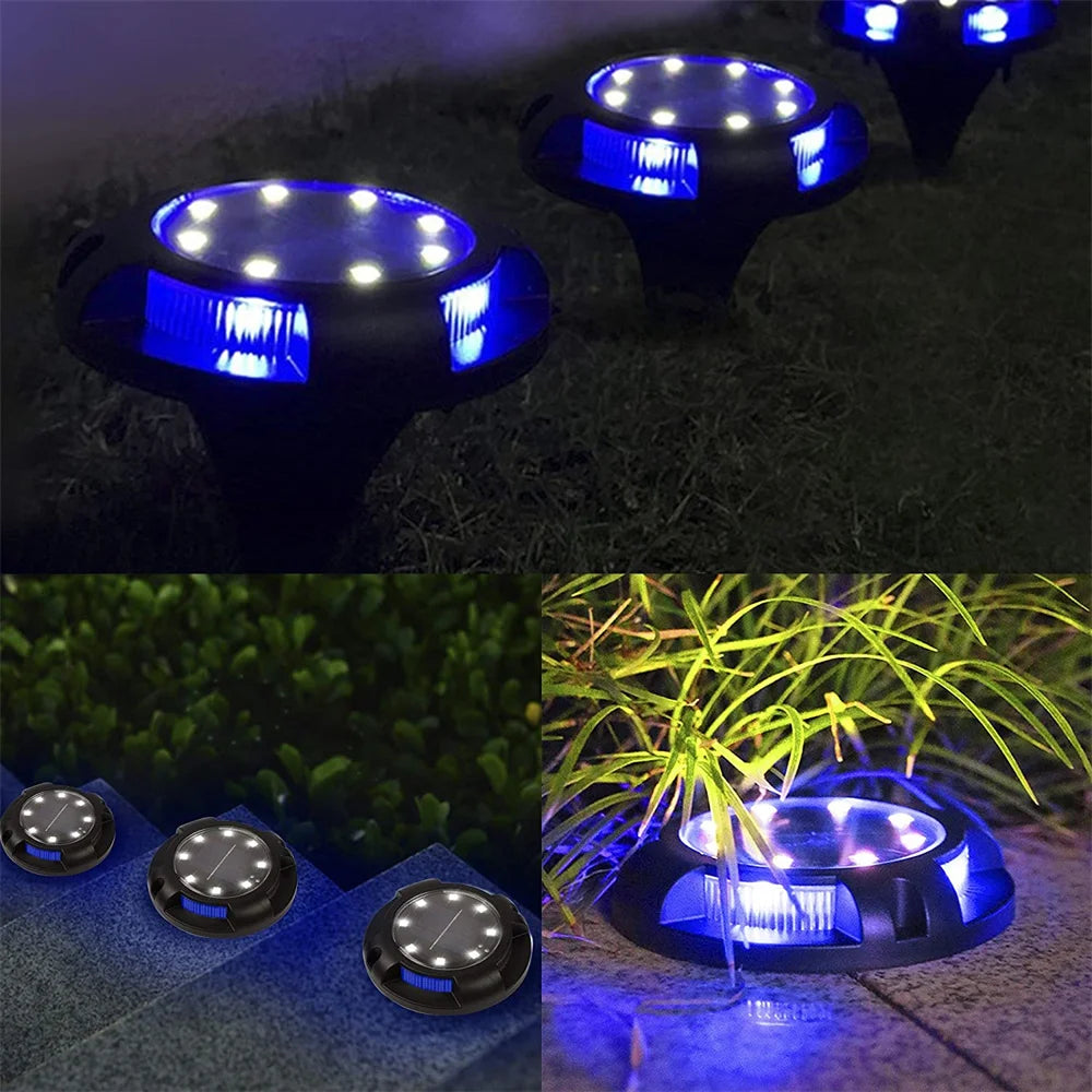 Super Bright Solar Powered Ground Lamp Outdoor Patio Light Waterproof Garden Lawn Decorative Stairway Step Lamp Night Light
