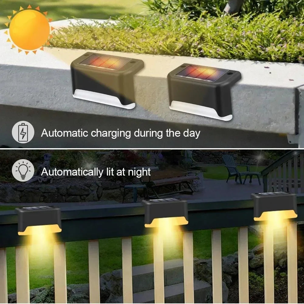 4/8/12 Pcs Solar Fence Lamp Outdoor LED Lighting Garden Fence Decoration Illumination for Courtyard Stairs or Exterior Wall