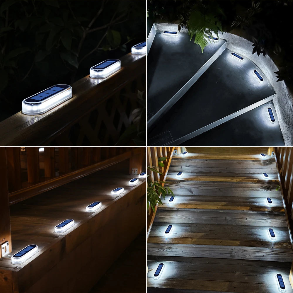 Solar Deck Lights IP68 Waterproof Outdoor Auto On/Off Lighting for Steps Docks Driveways Patios Fences - Solar Powered Lighting
