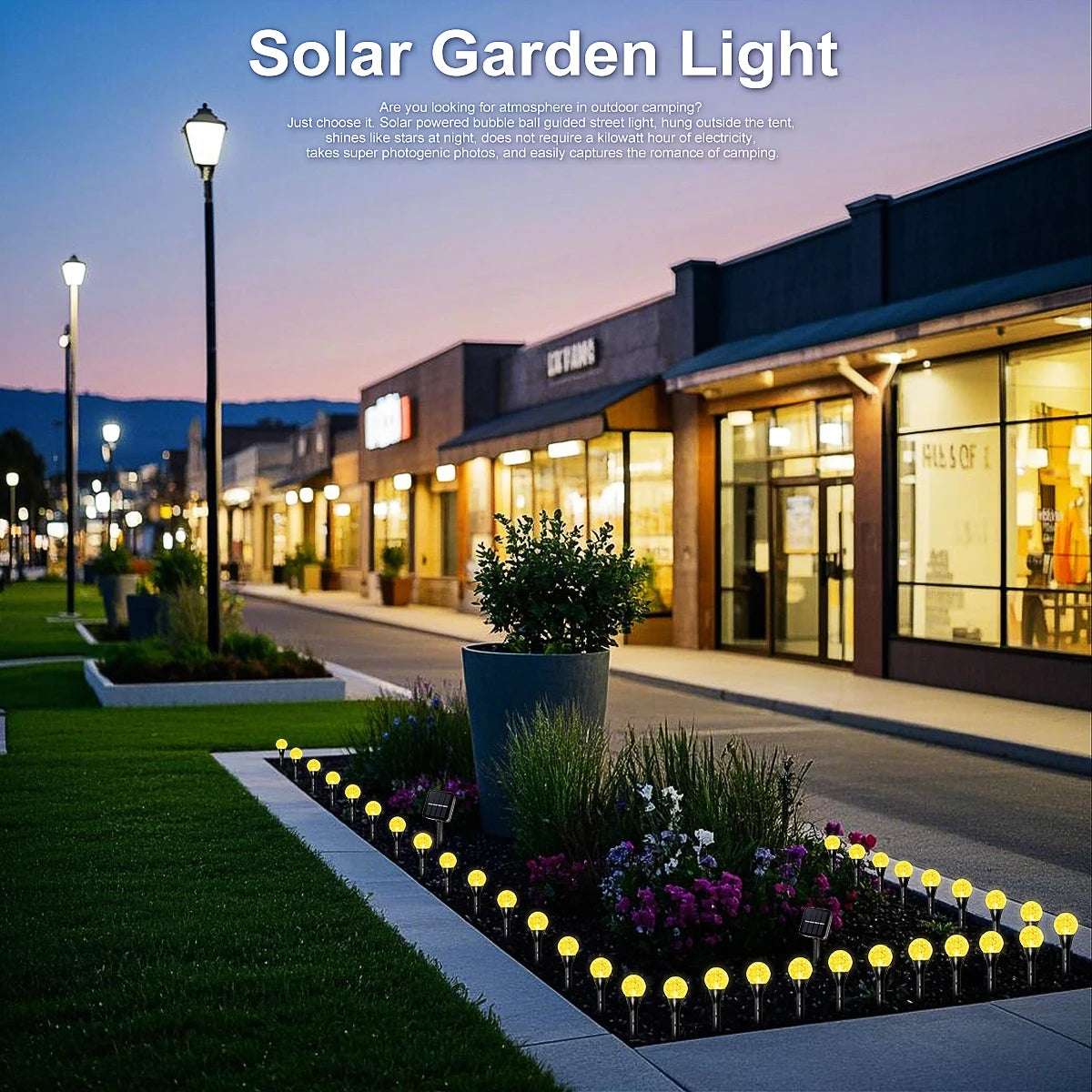 Solar Bubble Ball Pathway Lights Outdoor Waterproof Lawn Light Solar Garden Pilot Light String for Lawn Yard Road Decor Lighting