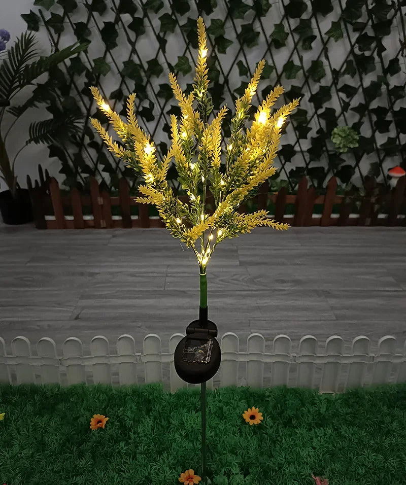 Solar Garden Lights Wild Flower Chrysanthemum Stake Lawn Lamp Waterproof Garden Butterfly Lamps Yard Art for Home Decoration