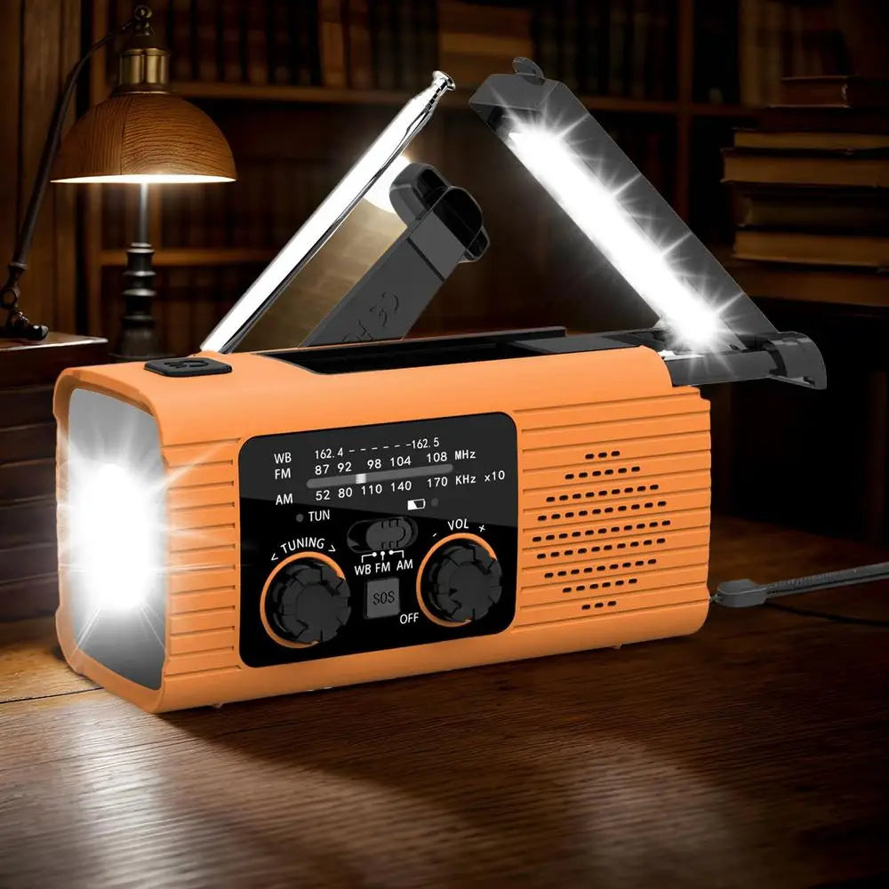 Solar Hand Crank Radio AM/FM/NOAA Hand Crank Radio Battery Powered SOS Alarm Radio 3 Way Charging Survival Radio Power Banks